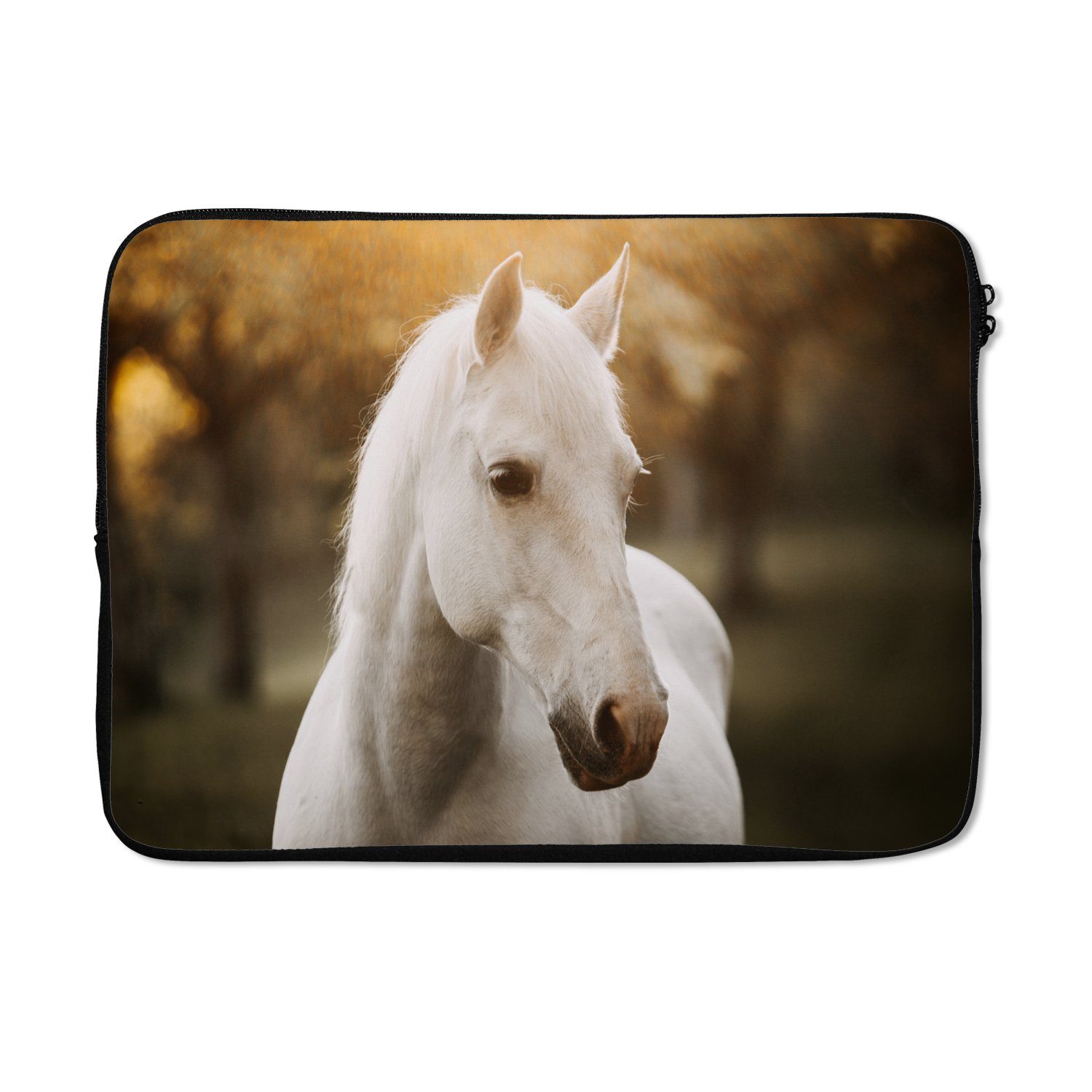 MuchoWow Laptop-Hülle Pferd - Sonne - Herbst - Tiere - Natur 14 Zoll, Schutzhülle für Laptop, Schutz gegen Kratzern, Laptoptasche