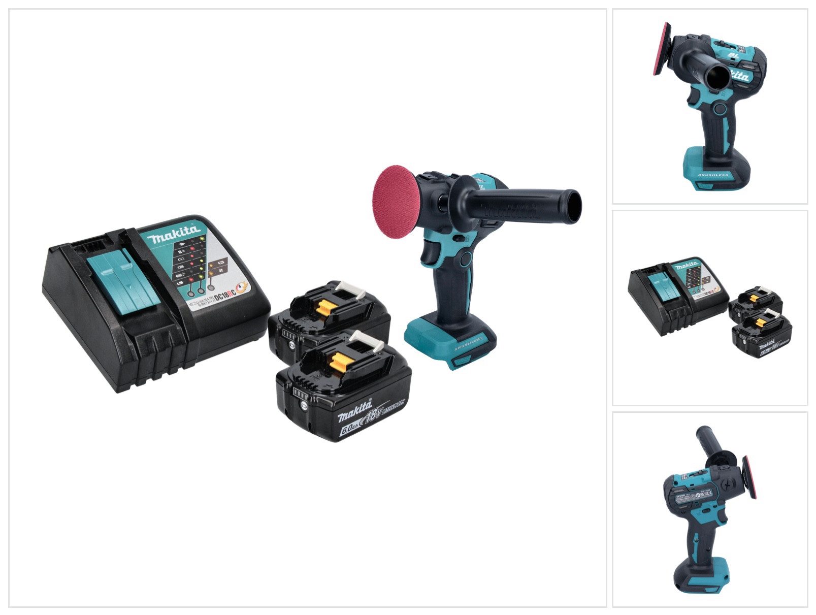Makita Akku-Poliermaschine DPV 300 RG Akku Schleifer Polierer 18 V 50 / 80 mm Brushless