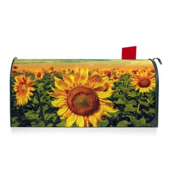 banjado Amerikanischer Briefkasten Mailbox Sonnenblumen (Amerikanischer Briefkasten, original aus Mississippi USA), 22 x 17 x 51 cm