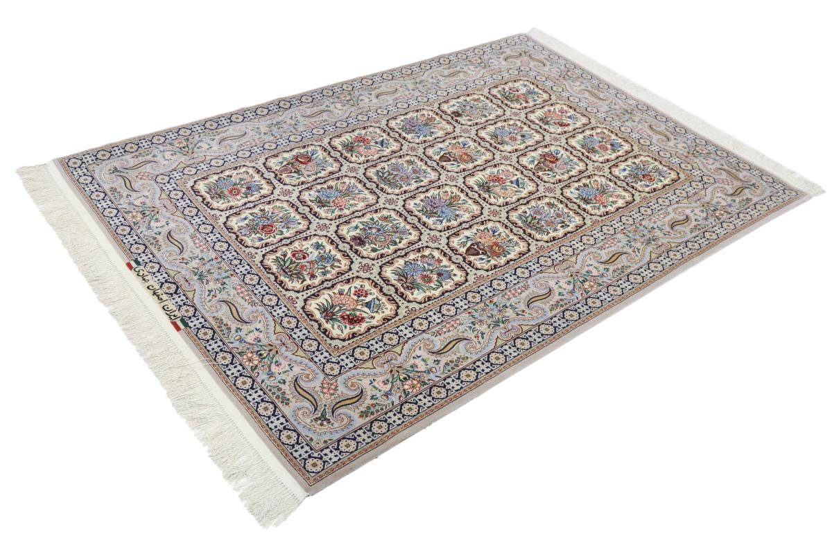 Höhe: Orientteppich, Handgeknüpfter Trading, Signiert Isfahan 6 rechteckig, Seidenkette Nain 131x190 mm Orientteppich