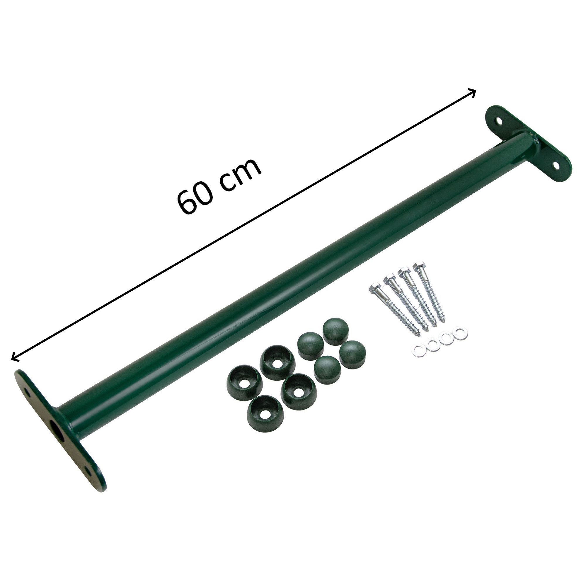 ROG-Gardenline Turnreck Reckstange Metall stabile Turnstange inklusive Montagematerial, (grün, 60 cm)