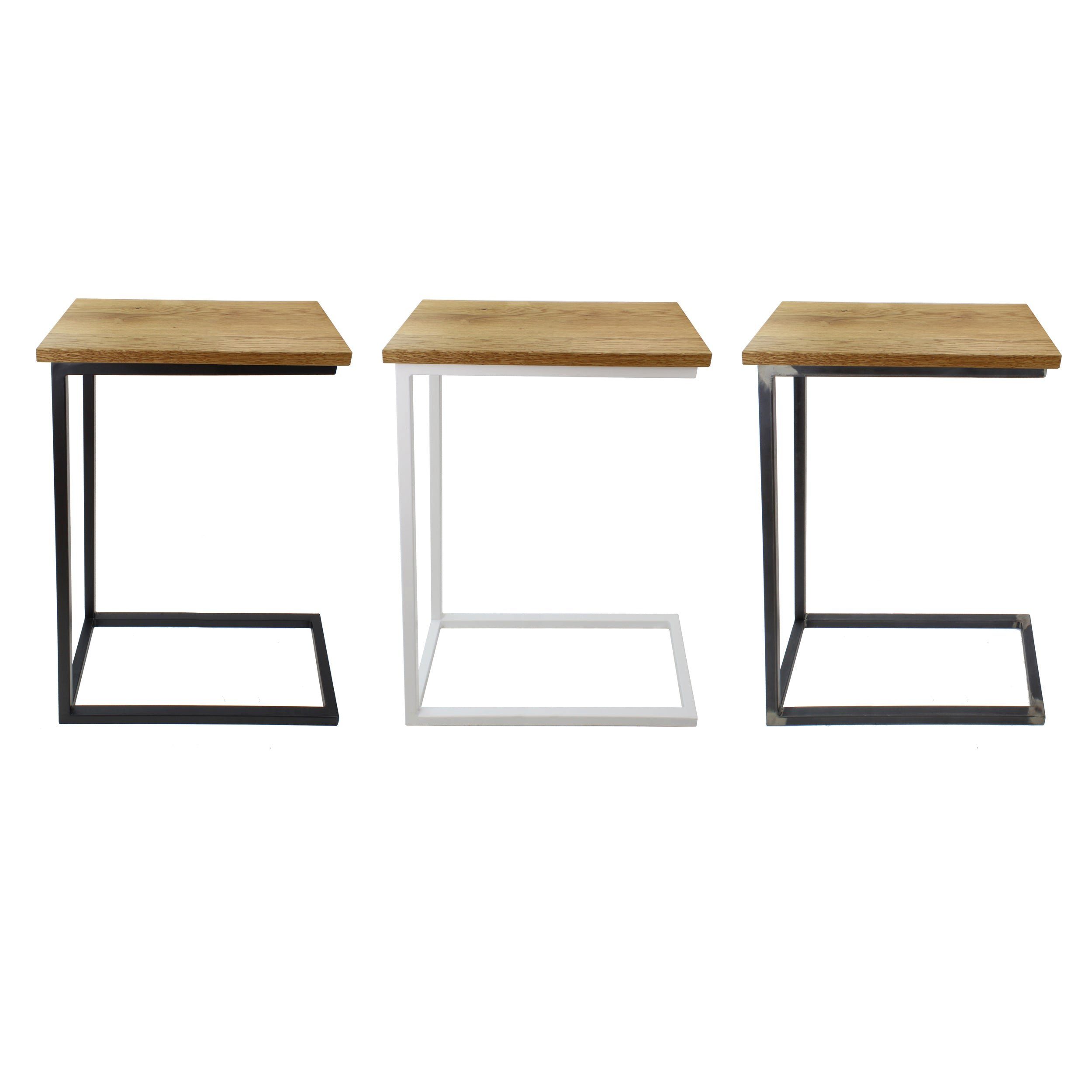 Natural Goods Berlin Ablagetisch C-FORM (1-St), Beistelltisch, Couchtisch, Nachttisch, ohne Tischplatte, Schwarz
