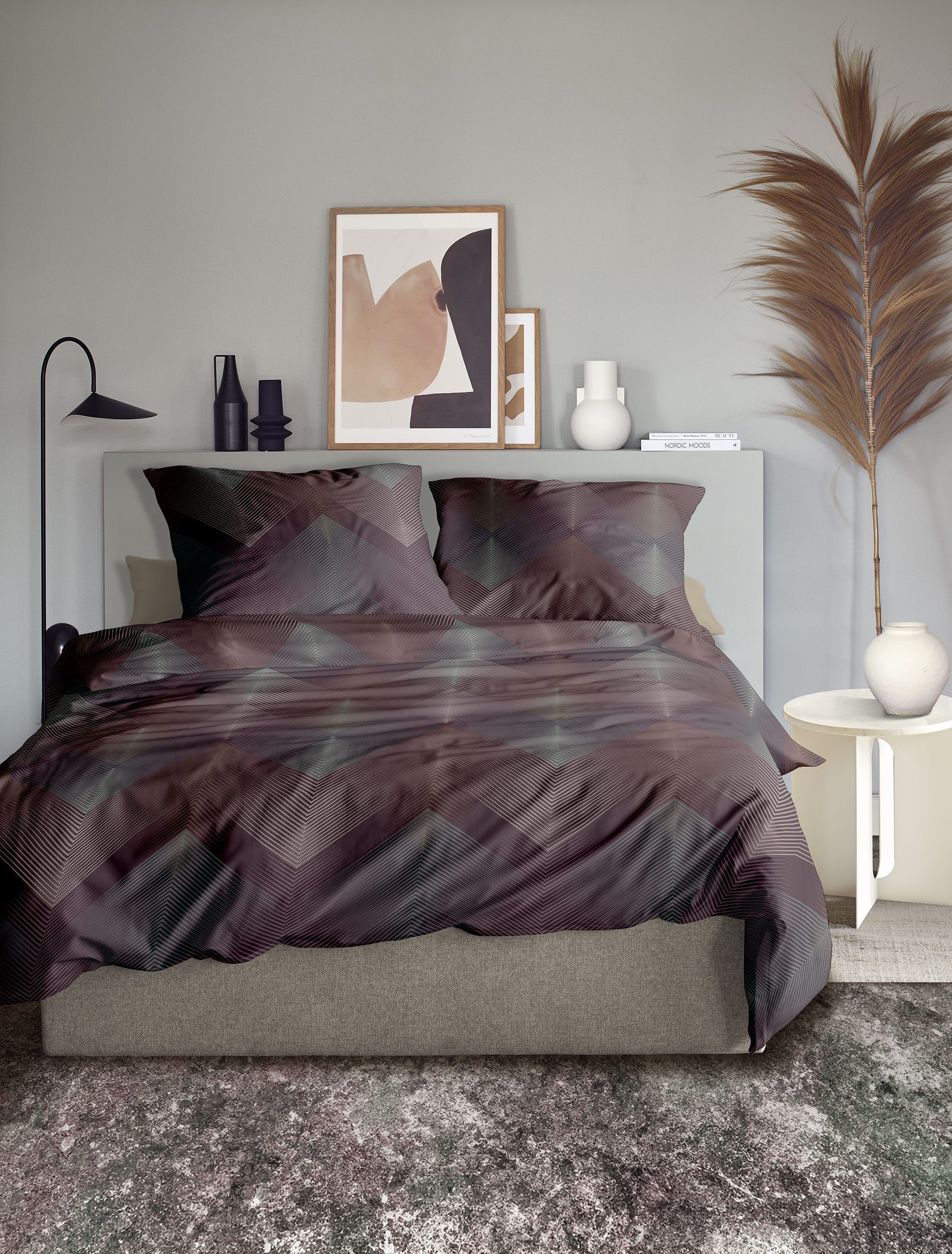 Irisette Bettwäsche Irisette, Satin, 2 teilig, geometrisches Design, violet günstig online kaufen