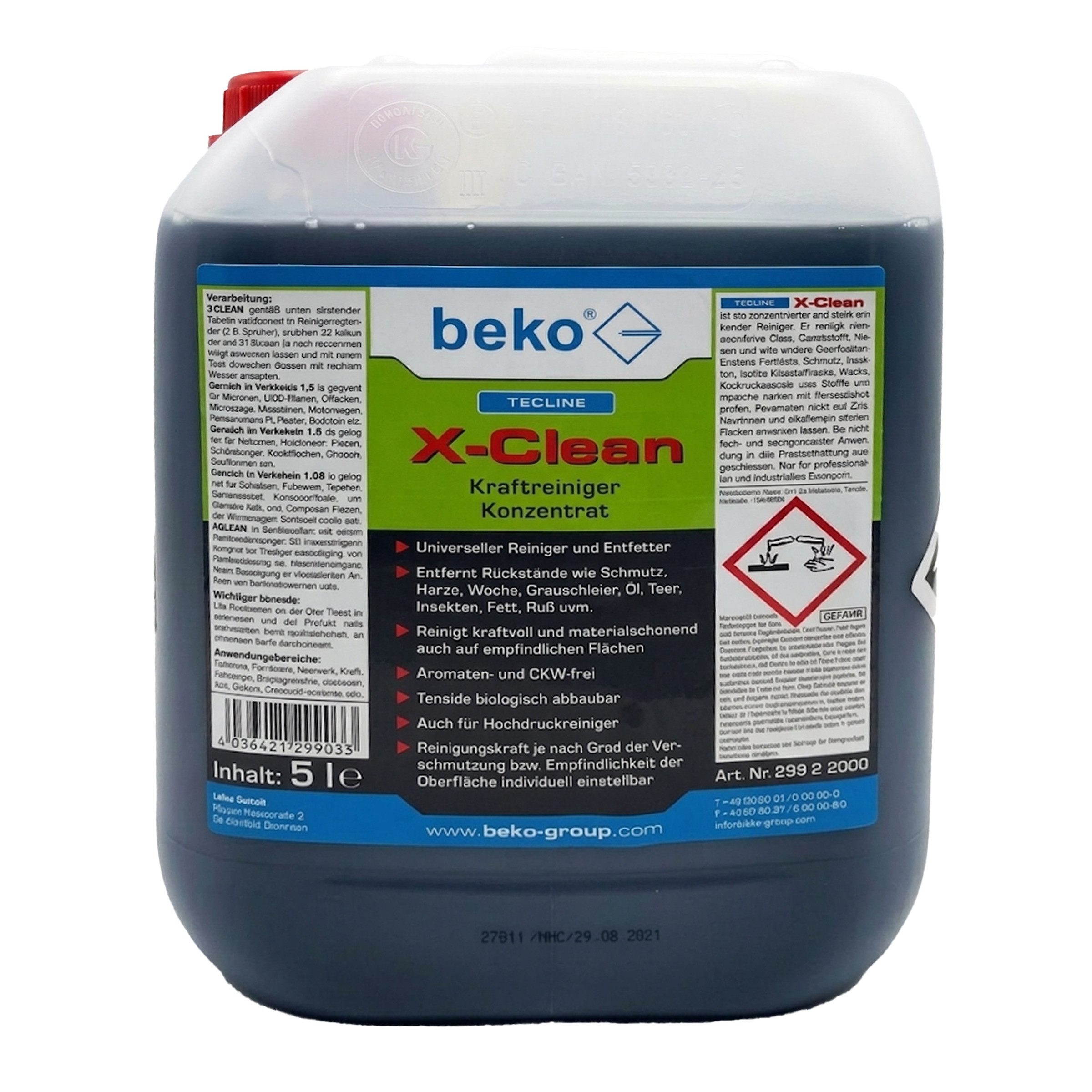 BEKO Beko TecLine X-Clean Konzentrat 5L Kraftreiniger Universalreiniger Universalreiniger