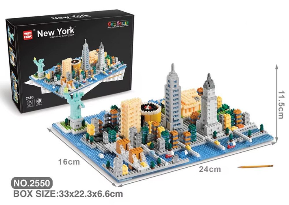 Tinisu New York Skyline Bausatz Modell Klemmbausteine Micro-Bricks Bausteine Konstruktions-Spielset
