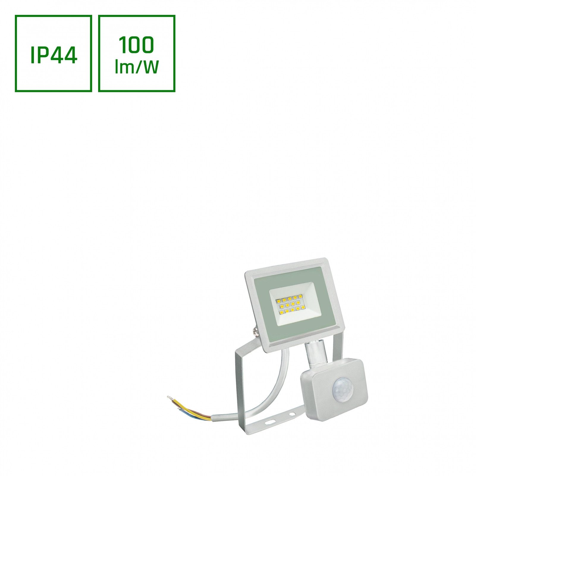 Spectrum LED Flutlichtstrahler Fluter weiß 10W Прожекторы 1000lm IP44 Kalt 6000K mit Bewegungsmelder, Leuchtmittel fest integriert, Kaltweiß, Spritzwassergeschützt, mit Bewegungsmelder