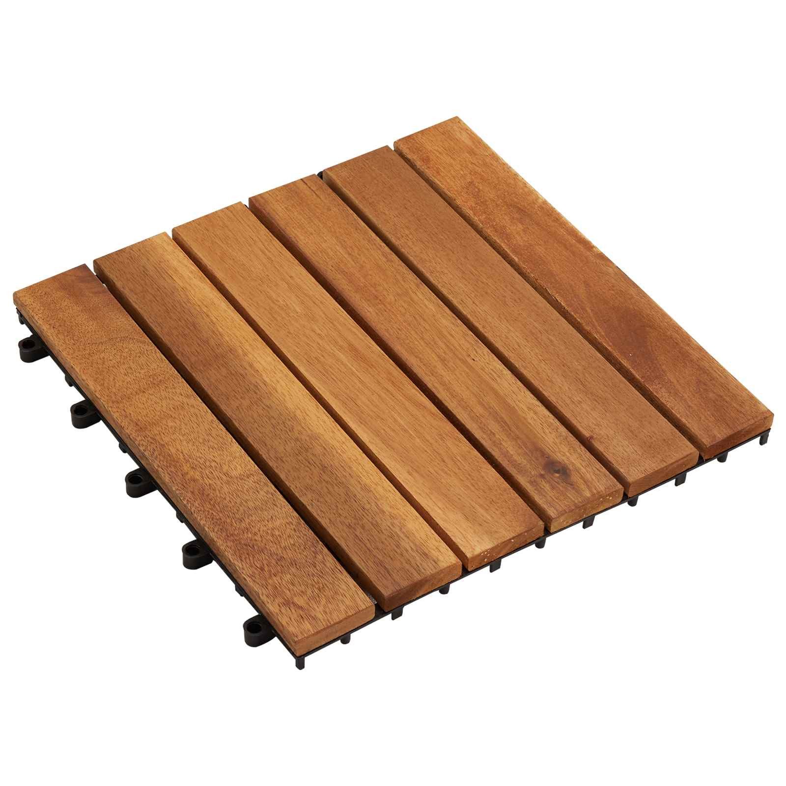 vidaXL Terrassendielen 30 x 30 cm Terrassenfliese Terrassenbelag Holz 30 Stück Braun 30x30 cm, BxL: je 0x0 cm