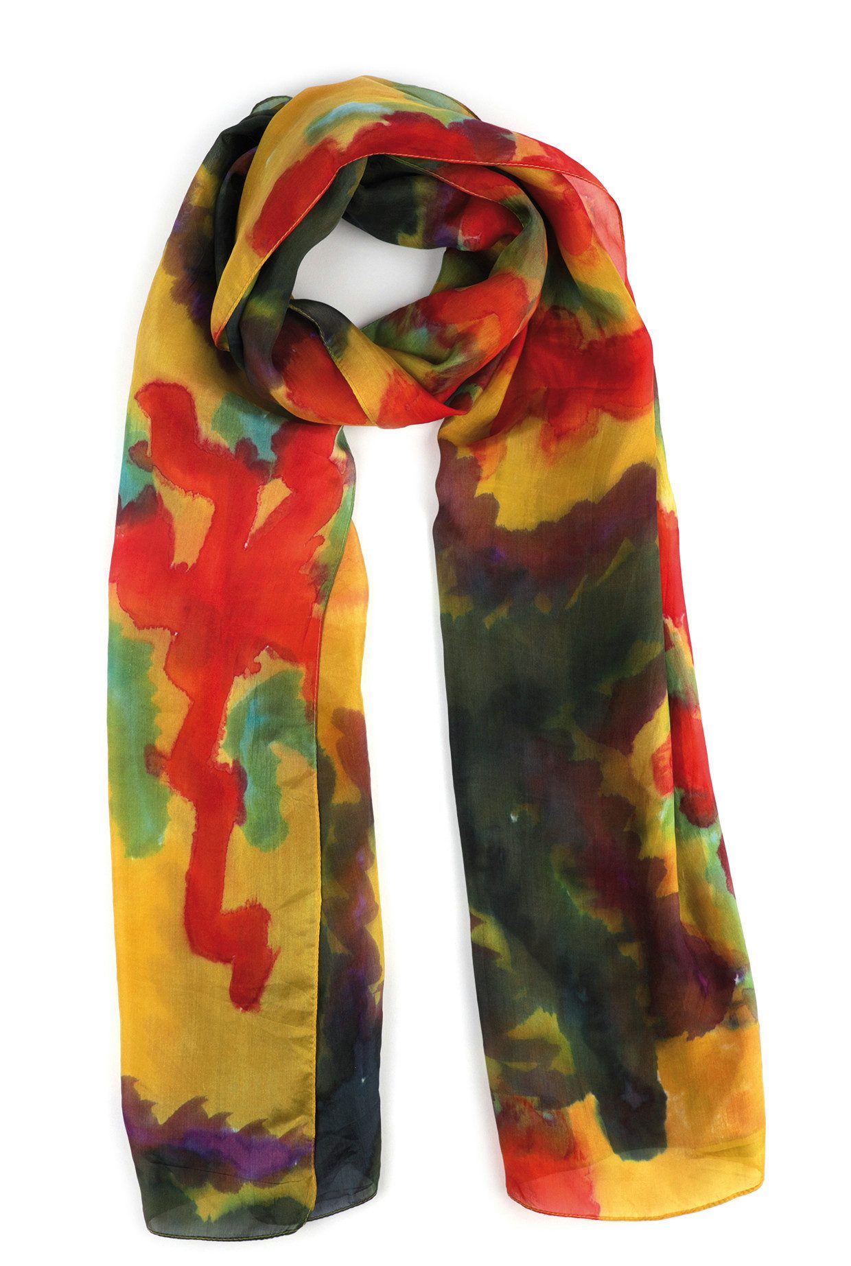 El Puente Seidenschal handbemalt // multicolor