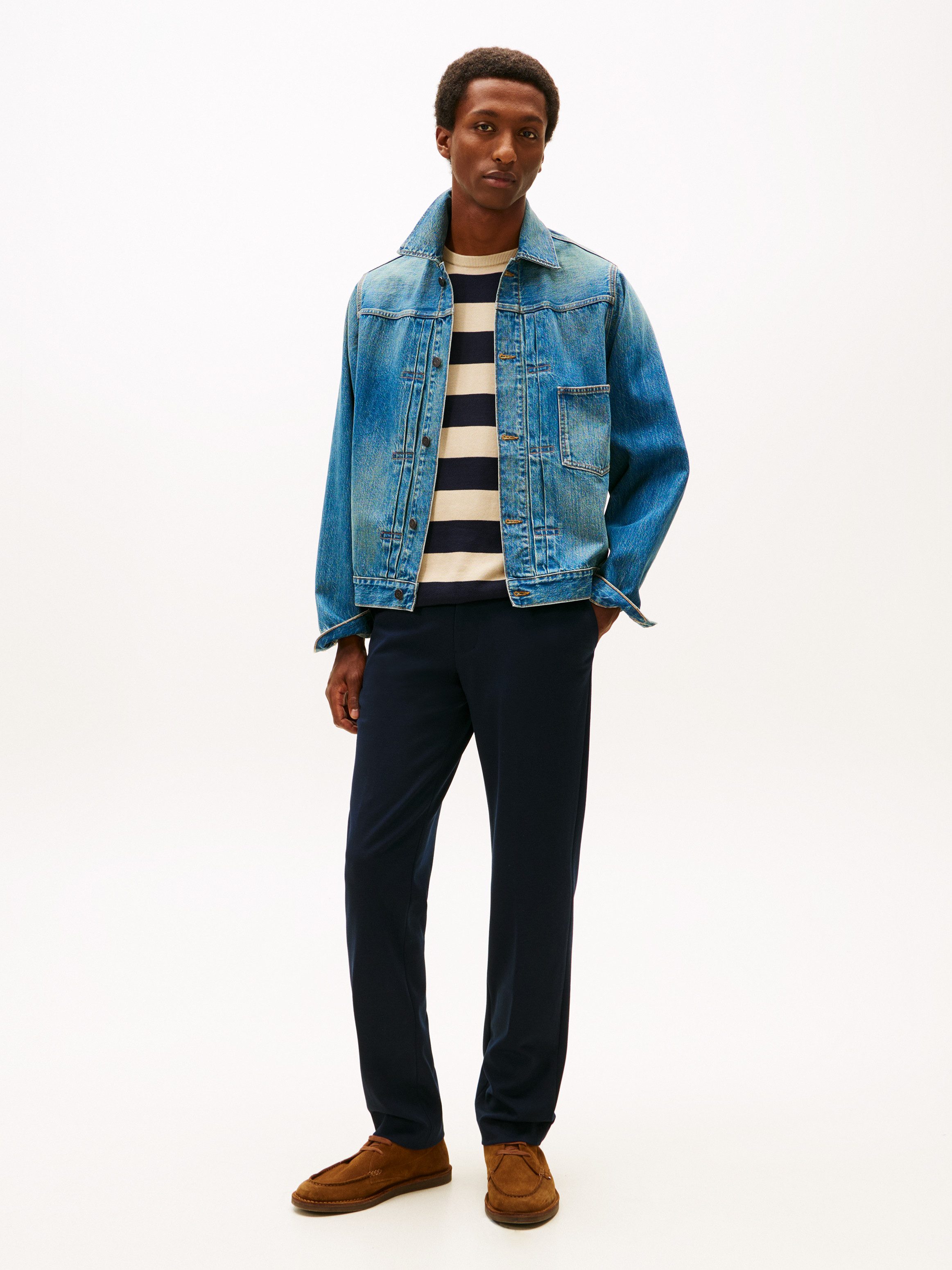 Tommy Hilfiger 5-Pocket-Hose PUNTO MILANO Straight Leg Fit, mit raffinierten Bügelfalten, ganzen Tag flexibel