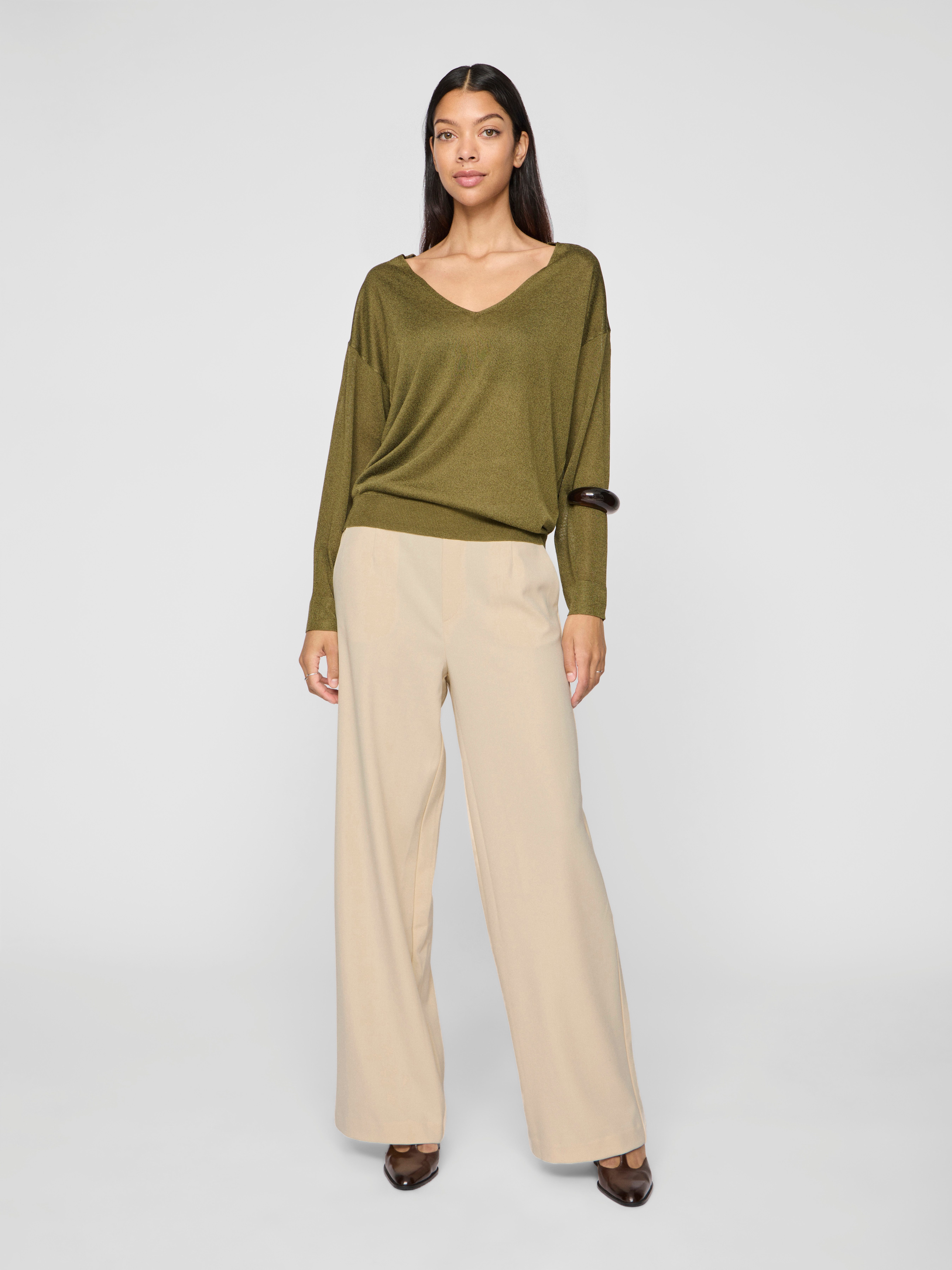 Vila Anzughose VIVARONE HW WIDE PANT - NOOS Materialmix, slim fit – Bild 4 von 5