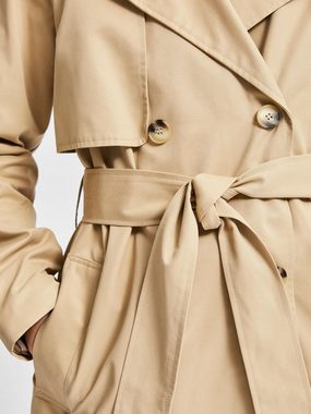 SELECTED FEMME Kurzmantel Eleganter Trench Coat Übergang Mantel SLFWEKA 4992 in Beige