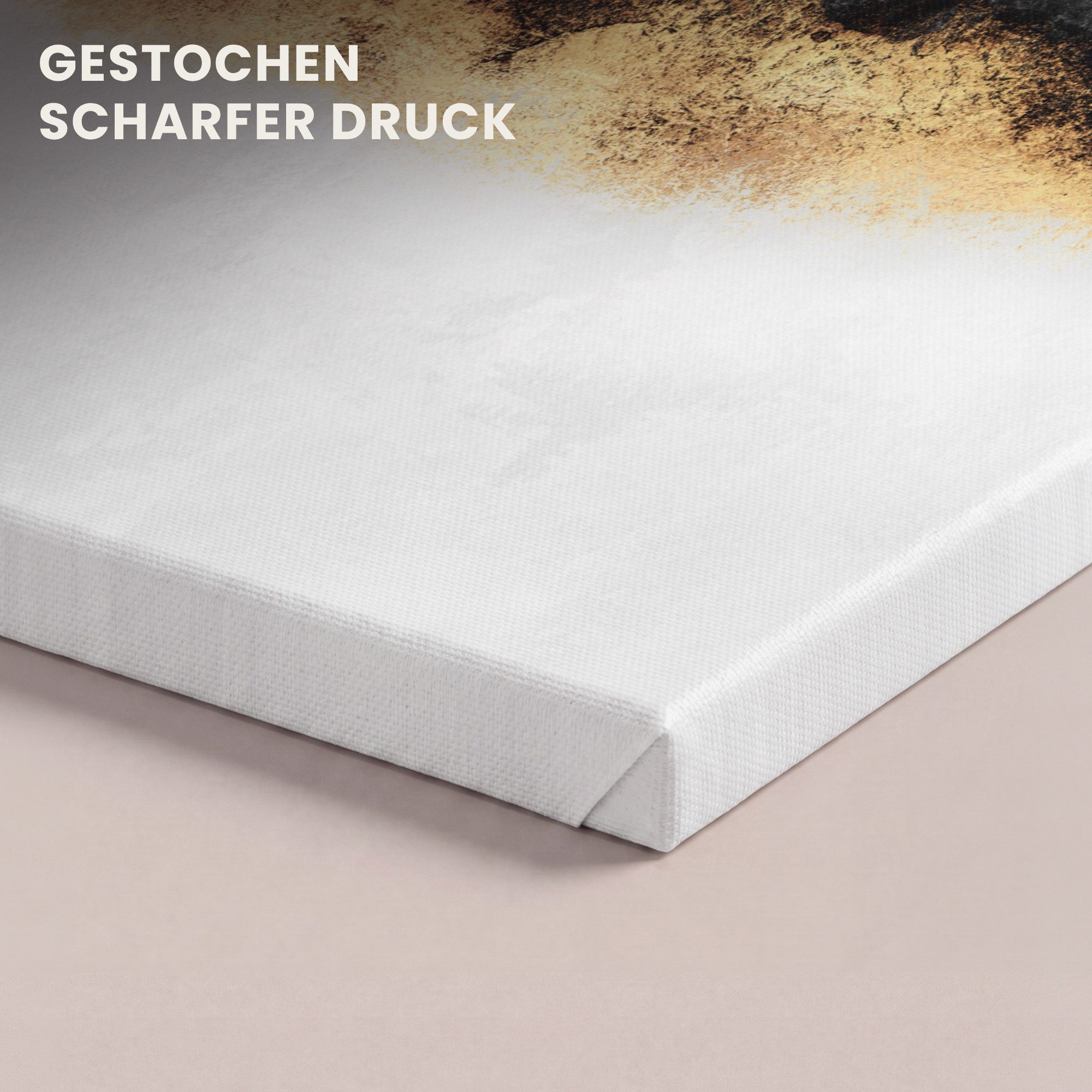 OneMillionCanvasses® Leinwandbild Gold - Chic - Abstrakt - Schwarz - Weiß - Luxus, Fotodruck (1 St), Wandbild, Deko Schlafzimmer Wohnzimmer Flur 20x20 cm – Bild 3 von 5