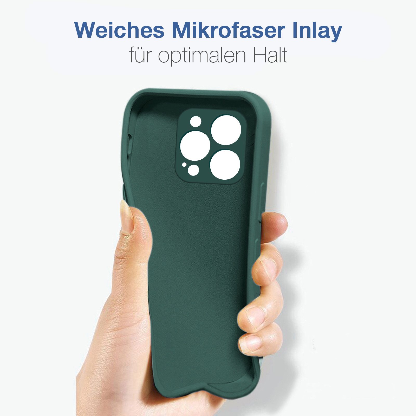 Tec-Expert Handyhülle SoftGrip Cover Hülle für Apple iPhone 16 Pro, Handy Case Bumper integrierter Kameraschutz flexibel