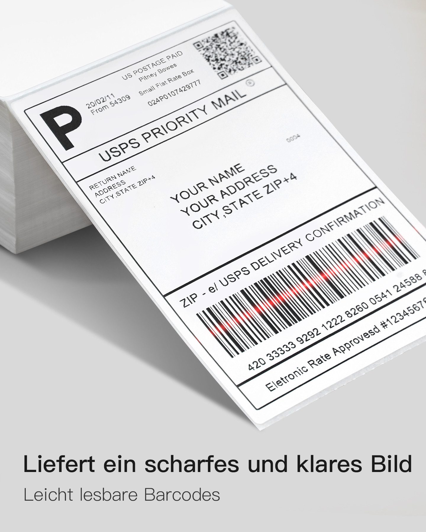Inateck Etikettenpapier Thermopapier Versandetiketten, 100 mm × 150 mm, Wasserdicht, BPA/BPS-frei, 500 Stück