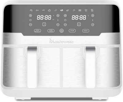 MasterPRO Heißluftfritteuse LED-Touchscreen und Antihaftkorb 11 Funktionen in 1, 2100,00 W, Am besten zum Kochen, geringer Fettverbrauch