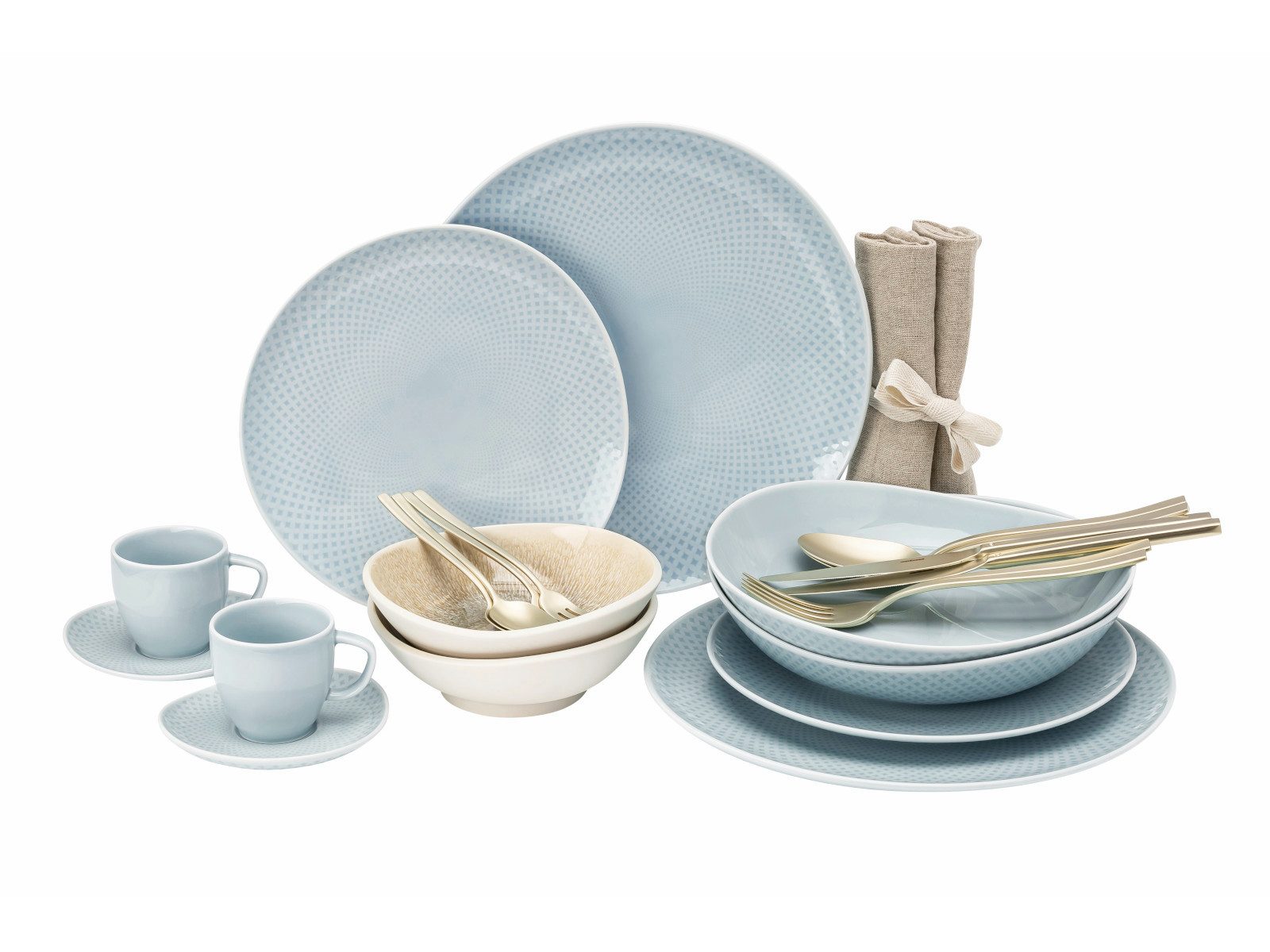 Rosenthal Комбинированное обслуживание Junto Opal Green/Dune Kombiset Espresso 24tlg, Porzellan, Sets
