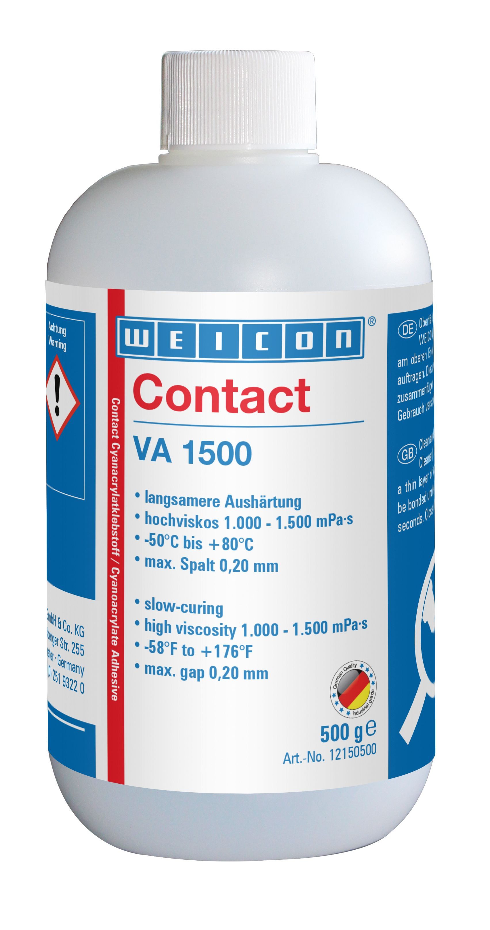 WEICON Sekundenkleber VA 1500 Cyanacrylat-Klebstoff, (Pen), Cyanacrylatklebstoff für Gummi und Kunststoffe
