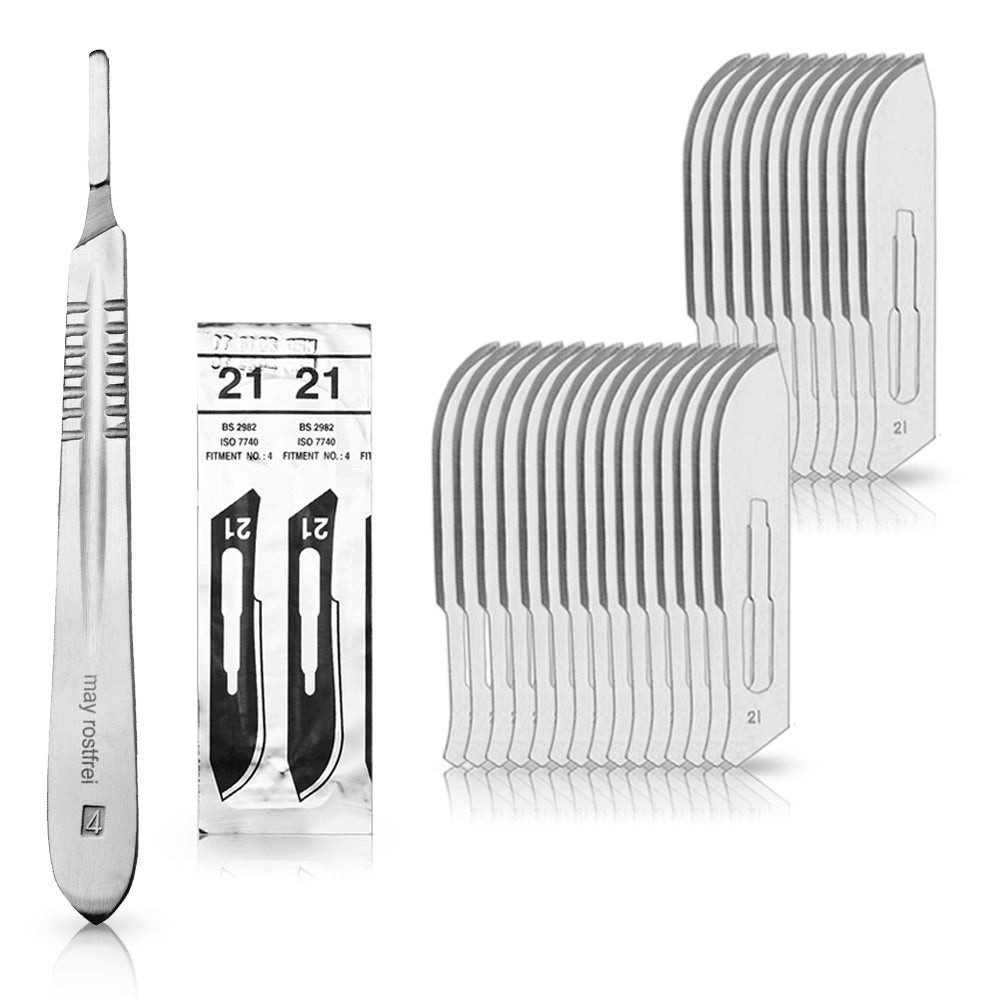 May Cuttermesser Set 50 Stück Skalpellklingen Figur 21 aus Karbonstahl