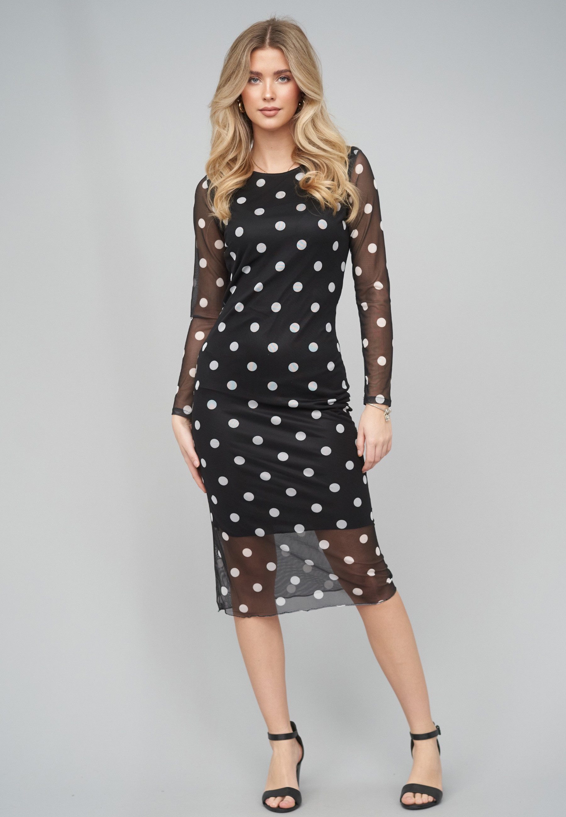 CLOUD 5IVE A-Linien-Kleid CLOUD 5IVE Long-sleeve Dress Polka Dots (1-tlg) – Bild 3 von 5