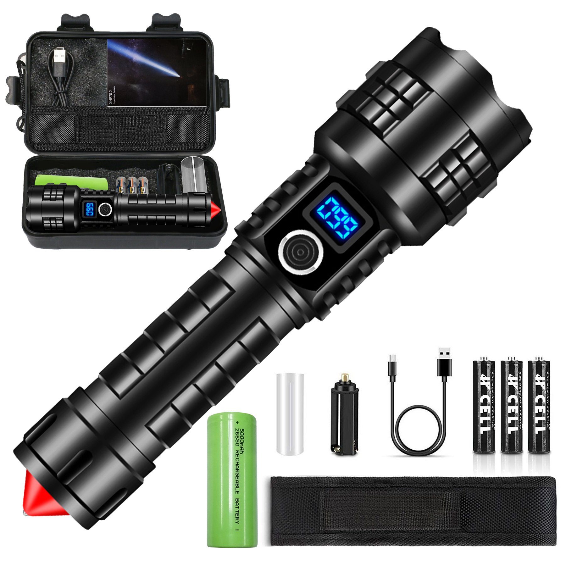 LED Taschenlampe Extrem Hell Taschenlampe,Taschenlampe Led Aufladbar 10000 Lumen