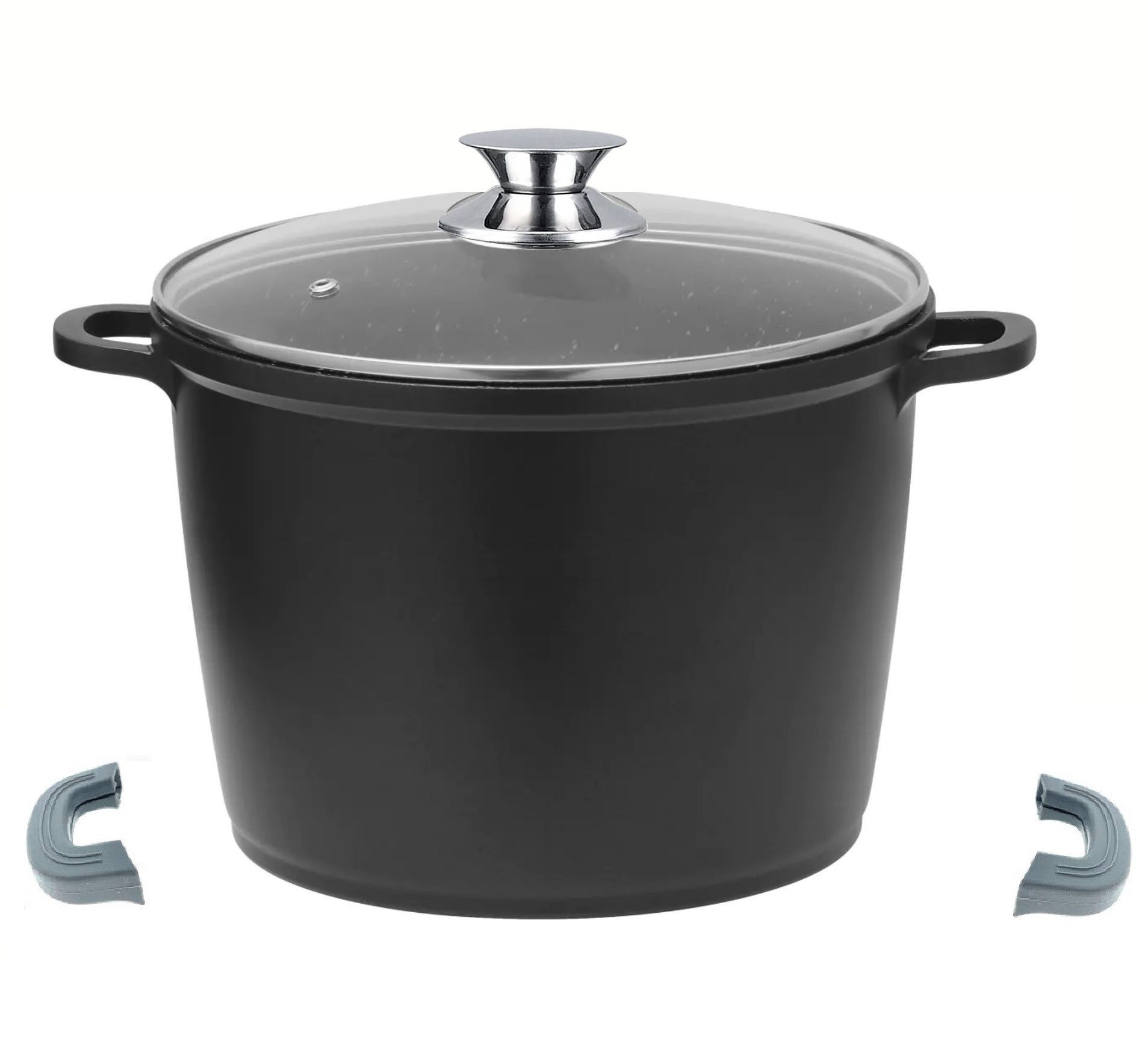 Cheffinger Topf-Set XXL Kochtopf Topf Kasserolle Glasdeckel Aluguss Induktion Ø32, Material: Aluminium, Stahl, Glas