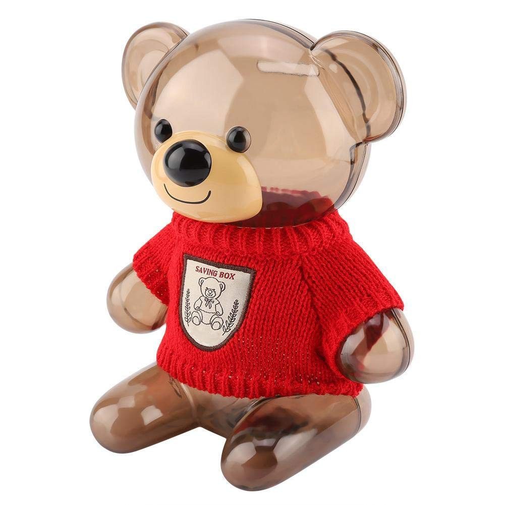 SURFOU Spardose Sparbüchse Cartoon Bär Sparfigur-BPA-frei Transparente Spar günstig online kaufen