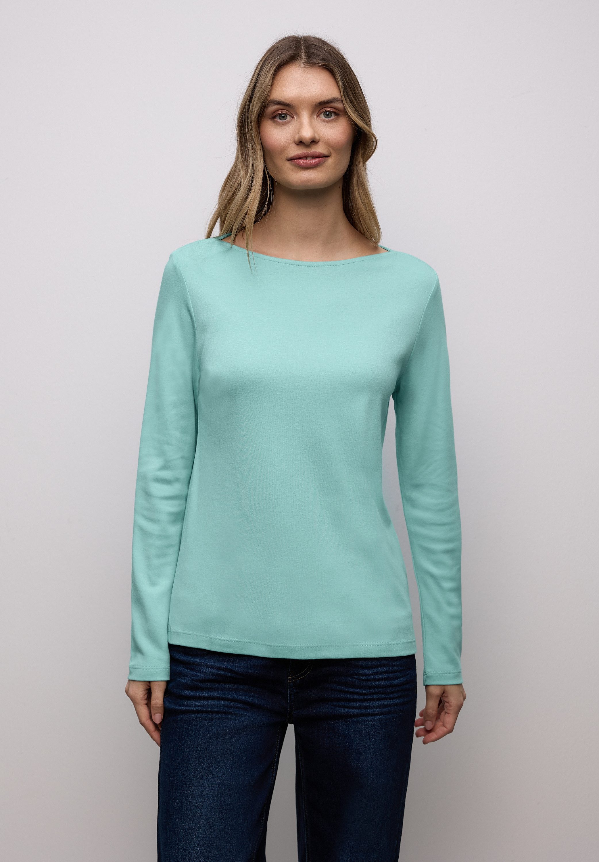 STREET ONE Langarmshirt mit U-Boot-Ausschnitt