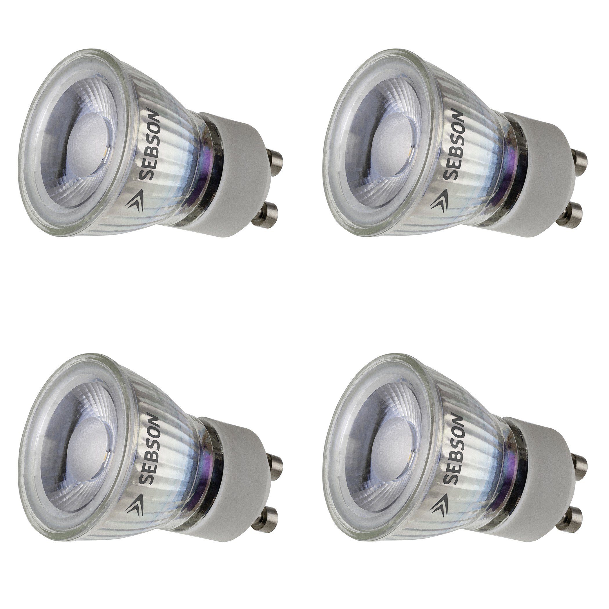- 230V 4er Pack GU10 warmweiß 35mm LED-Leuchtmittel Lampe Spot Durchmesser SEBSON LED 3W