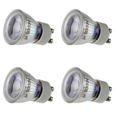 SEBSON LED-Leuchtmittel LED Lampe GU10 warmweiß 3W 35mm Durchmesser Spot 230V - 4er Pack