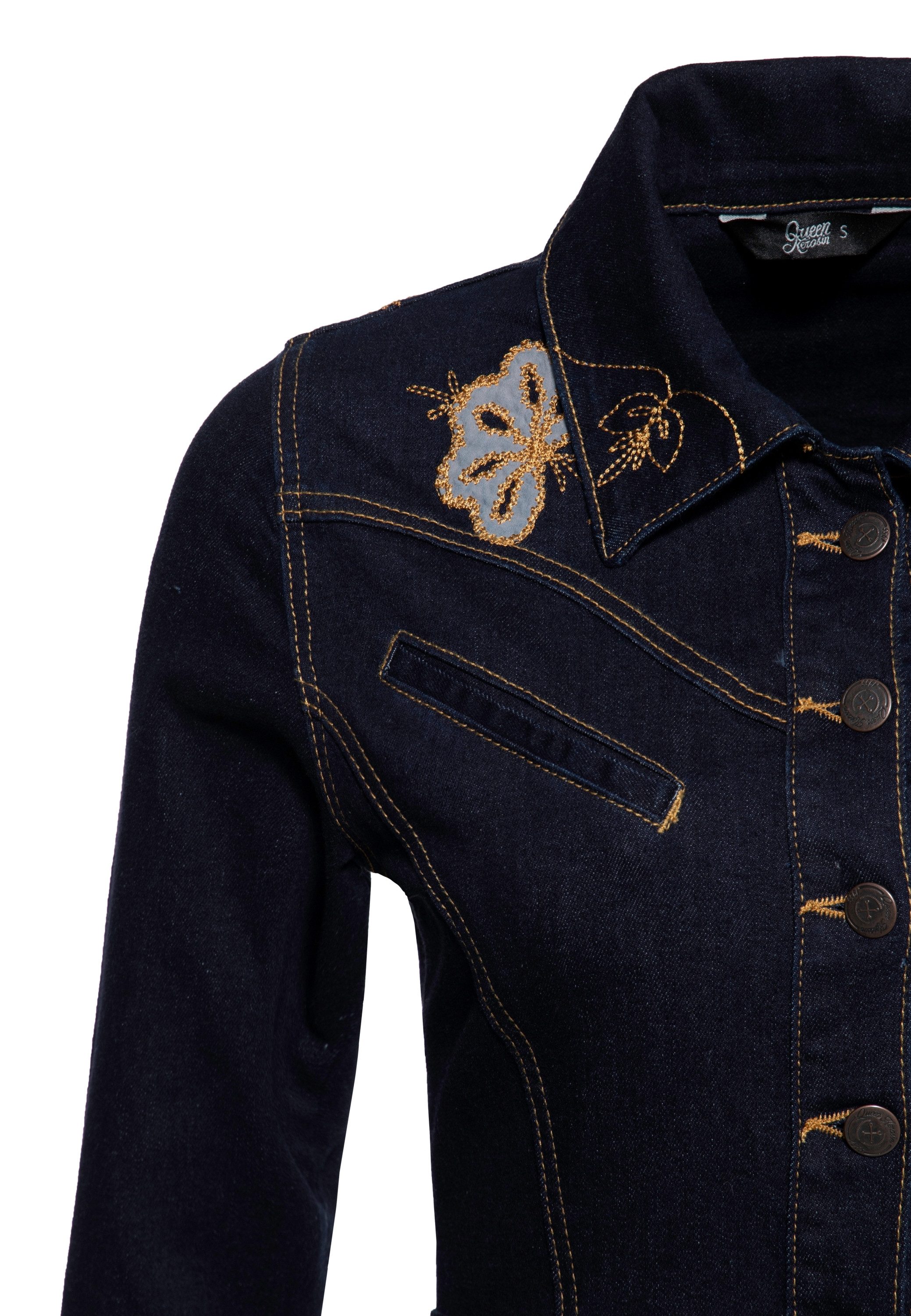 QueenKerosin Jeanskleid (1-tlg) im Western-Style