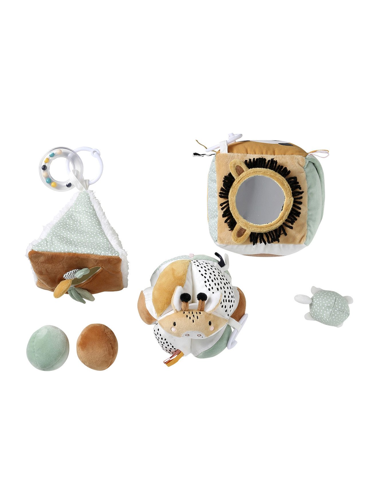 vertbaudet Schmusetuch 3er-Set Baby Stoff-Spielzeuge TANSANIA