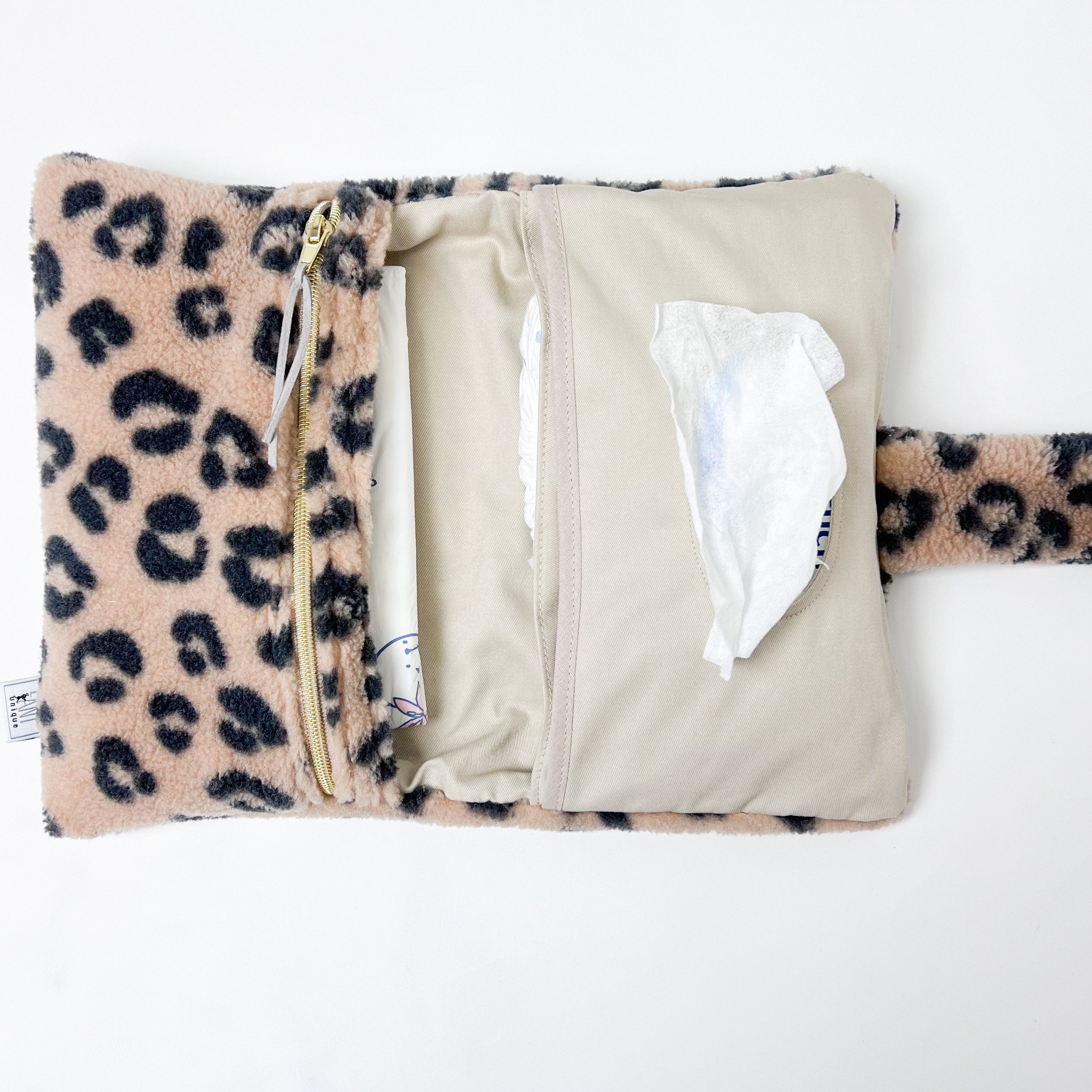 LittleANTunique Wickeltasche Windeltasche Teddyfell Leo
