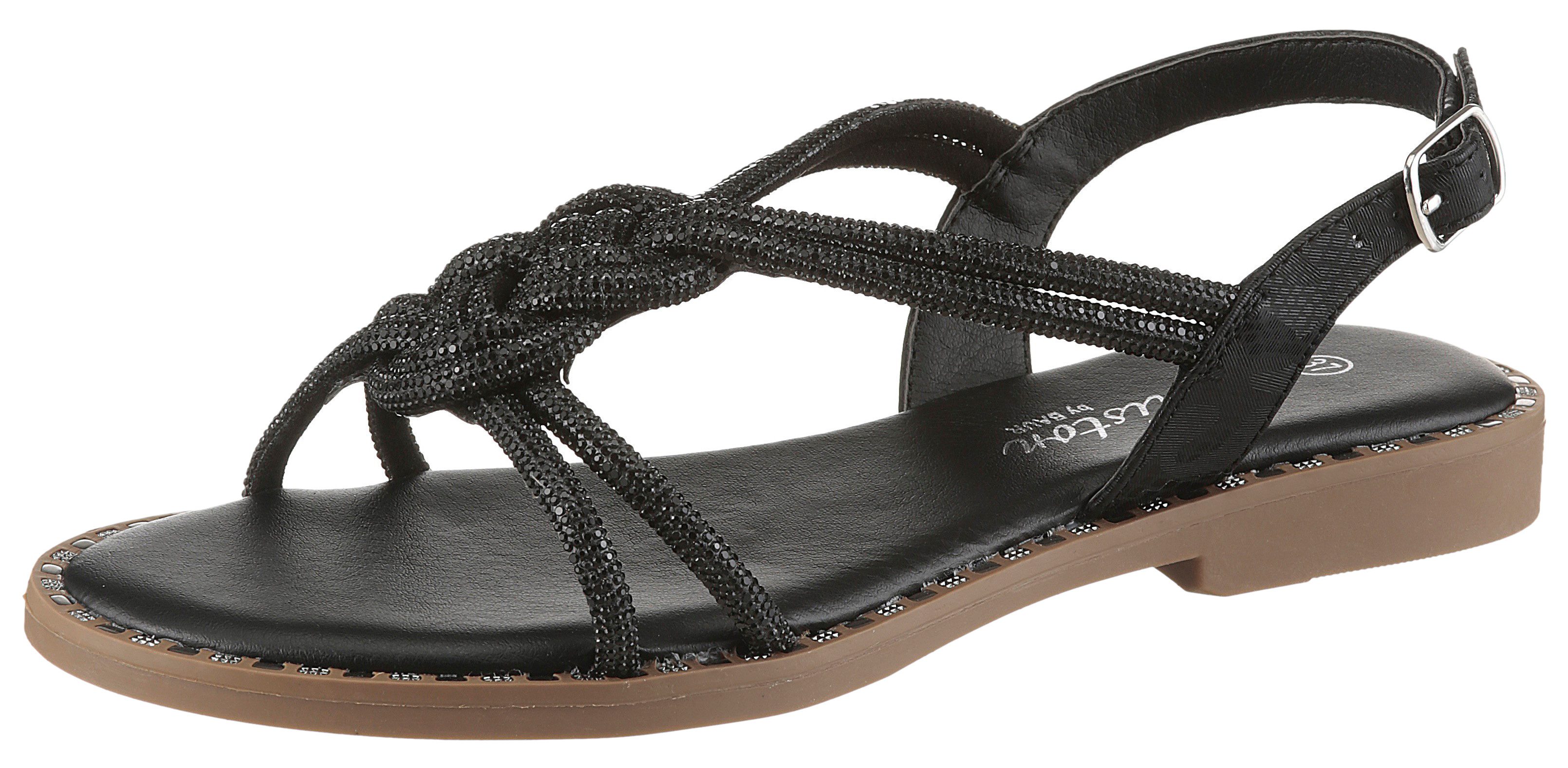 Aniston SHOES Sandale Sommerschuh, Riemchensandale mit Glitzerdetails - NEUE KOLLEKTION