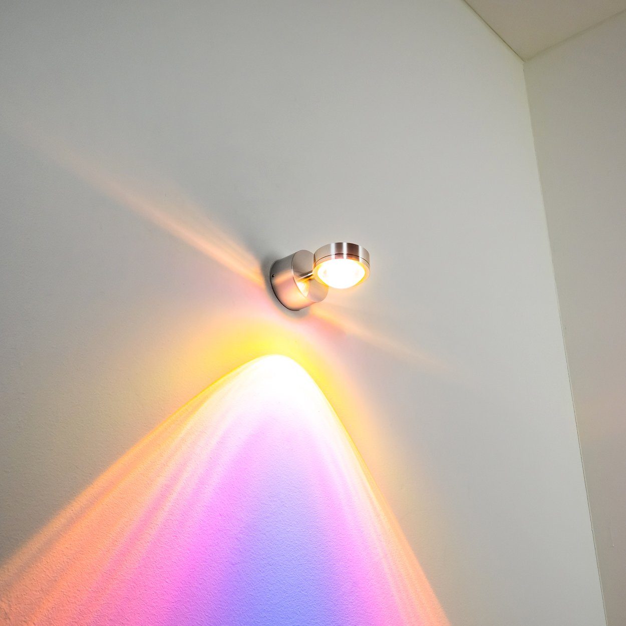 aus Lichteffekt, Metall Wandleuchte hofstein Wandlampe Lumen, Kelvin, Wandspot geeignet runde Glas 3000 u. in »Beura« m. IP44, 300 Aluminiumgebürstet, LED