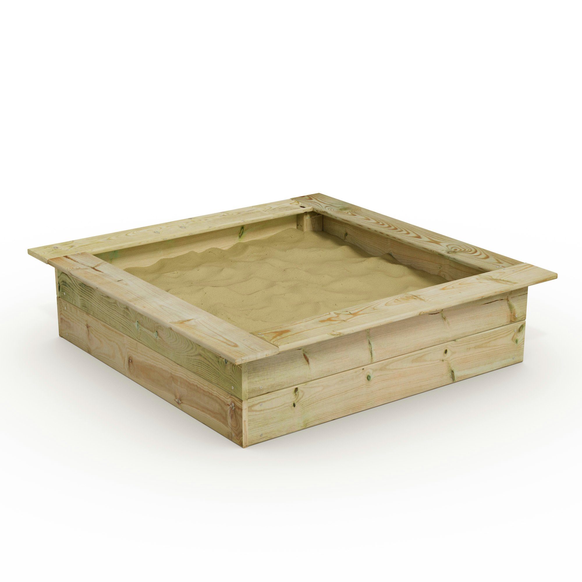 Wickey Sandkasten King Kong - Holzsandkasten mit Sitzrand - Verschiedene Größen -, (Erhältlich in 6 Größen von 120x120 cm bis 195x300 cm, Ideal für kreative Sandspiele mit Freunden & Geschwistern), Wetterfest & langlebig für jahrelanges Spielen mit 5 Jahr