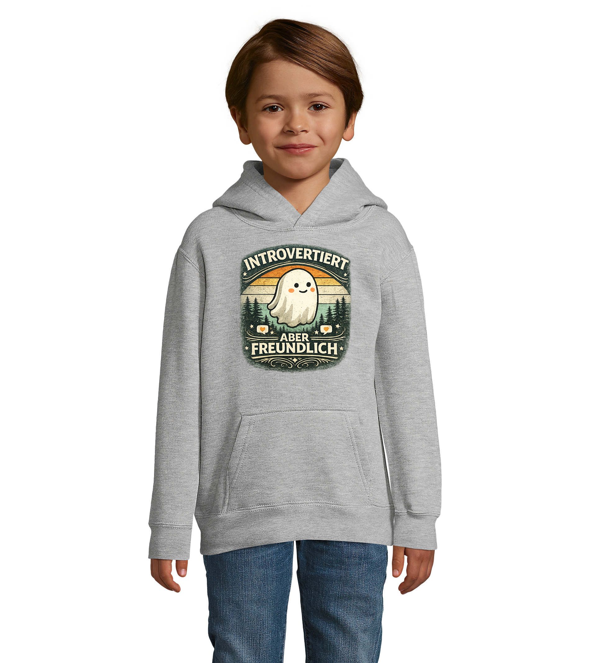 Hoodie Kinder Hoodie Introvertiert Aber Freundlich Geist Retro Design