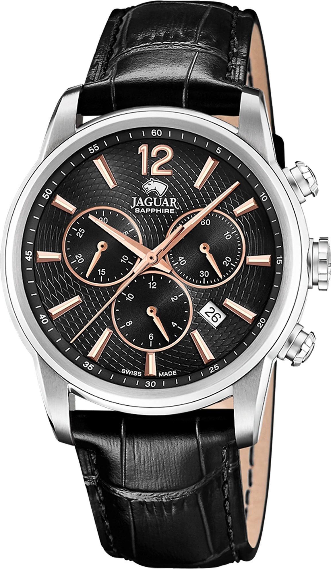 Chronograph Jaguar Herrenuhr Leder schwarz Jaguar