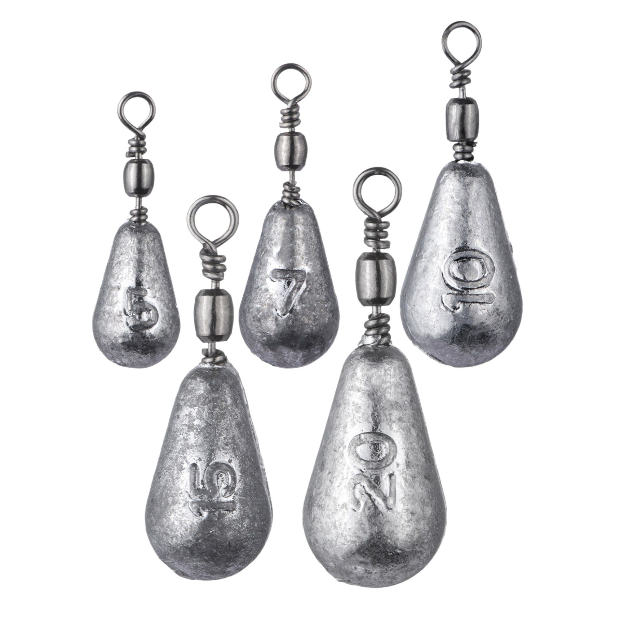 Zite Tropfenblei Set 5g-20g silber Grundangeln Blei Angelgewichte Aal Karpfen Zander, (5-St)