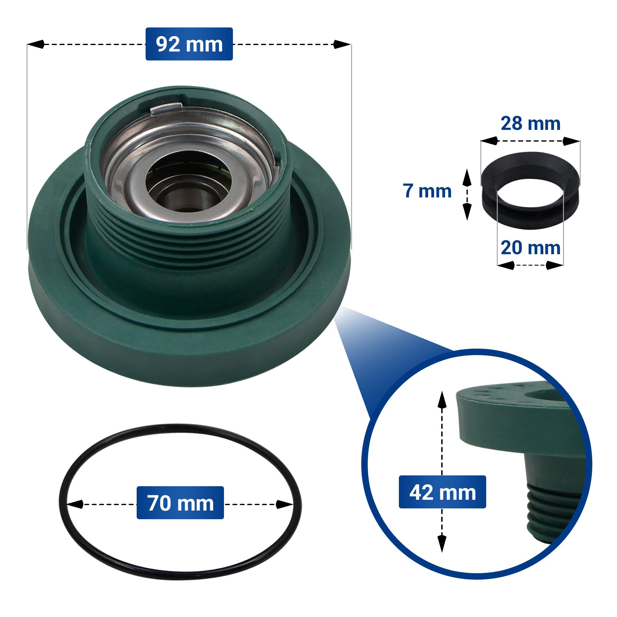 VIOKS Montagezubehör Lagerung Ersatz für Electrolux 4055070744, für Antriebsseite Waschmaschine Toplader