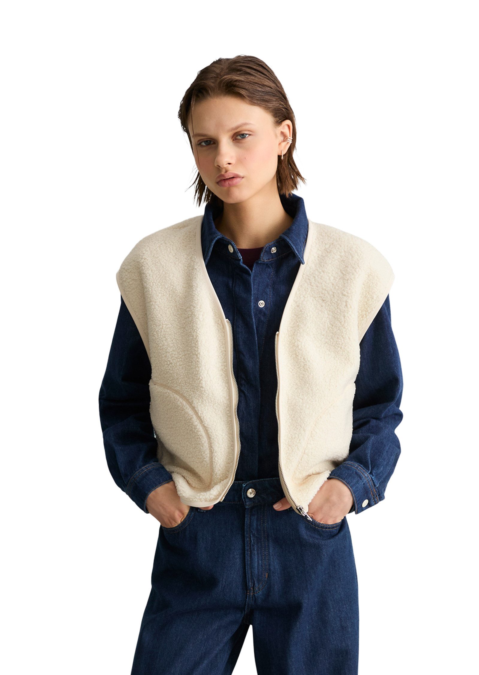 Marc O'Polo DENIM Sweatweste aus recyceltem Polyester