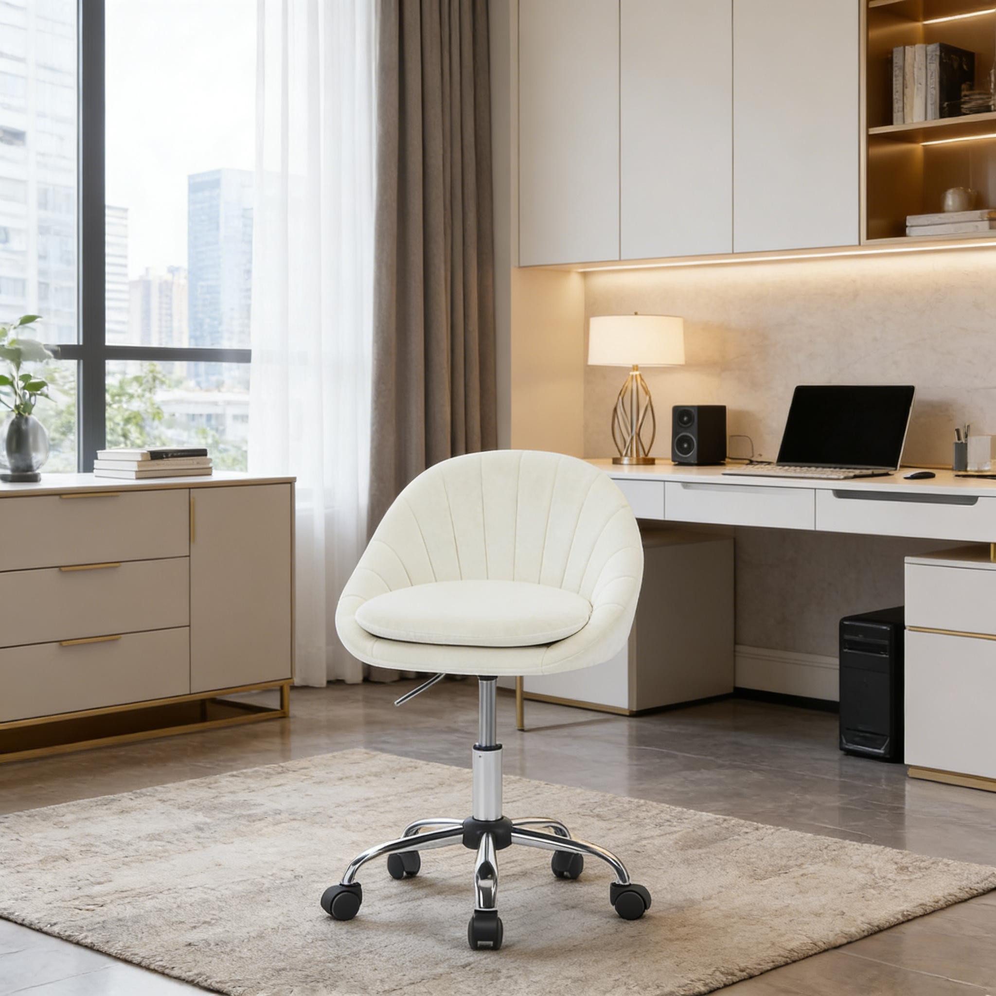 ANYSUN Drehstuhl Samt Polsterstuhl höhenverstellbar 360° drehbar Bürostuhl Home Office (Einzelstuhl), Samt Komfort, drehbar, ideal für Home Office und Schminktisch Nutzung