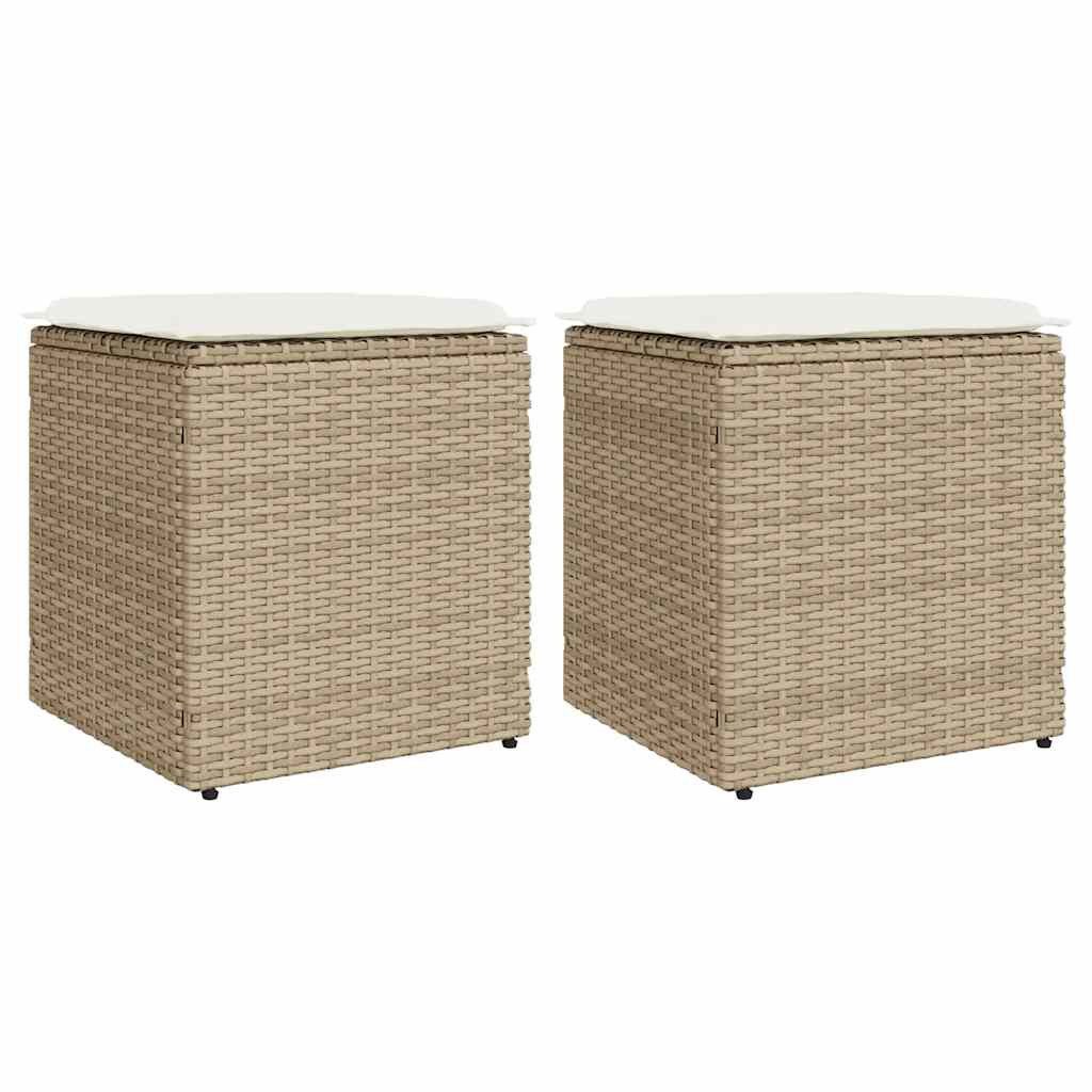 vidaXL Hocker Gartenhocker mit Kissen 2 günstig online kaufen