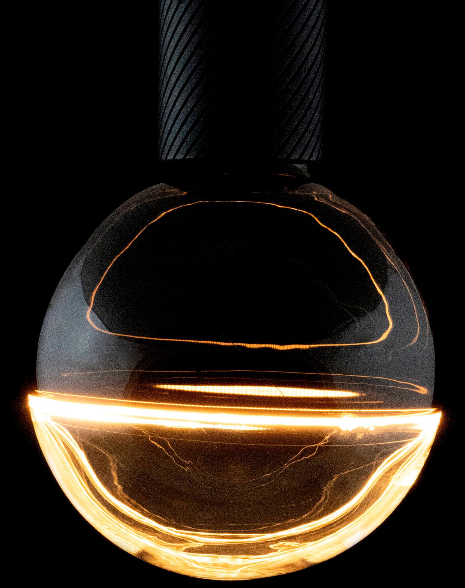 SEGULA LED-Leuchtmittel LED Illusion Globe 145 2tones black clear, E27, 1 St., Extra-Warmweiß, 2-farbiges Glas