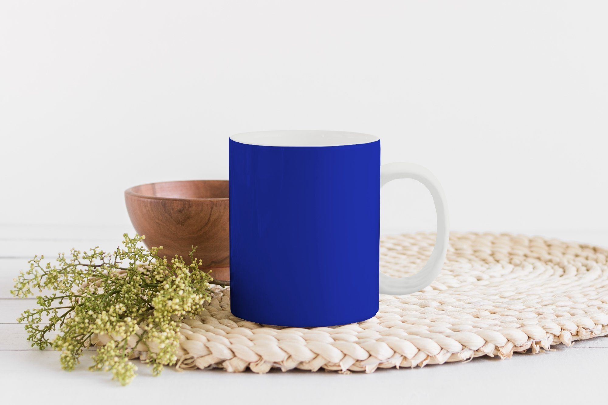 Teetasse, Becher, Teetasse, Tasse - Geschenk MuchoWow Einfarbig Blau Dunkelblau, Keramik, Kaffeetassen, -