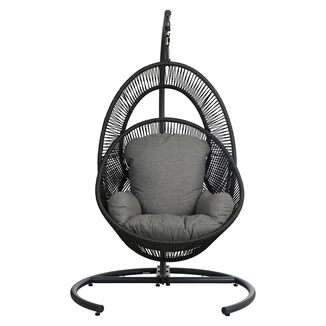 Schou Hängesessel Tim Hängesessel mit Kissen schwarz, grau.