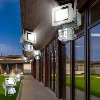 etc-shop LED Wandstrahler, LED-Leuchtmittel fest verbaut, Kaltweiß, Tageslichtweiß, Außen Wandleuchte Baustrahler Außenleuchte Wandlampe mit