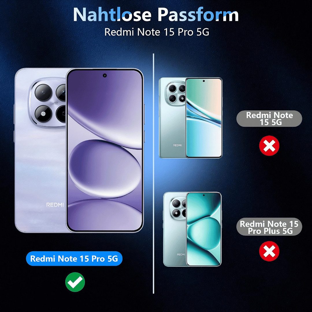 SmartUP Displayschutzglas 2X Schutzglas für Xiaomi Redmi Note 15 Pro 5G Blickschutz Full Screen für Xiaomi Redmi Note 15 Pro 5G, 4 Stück, Anti-Spy, Blickschutz, – Bild 2 von 5