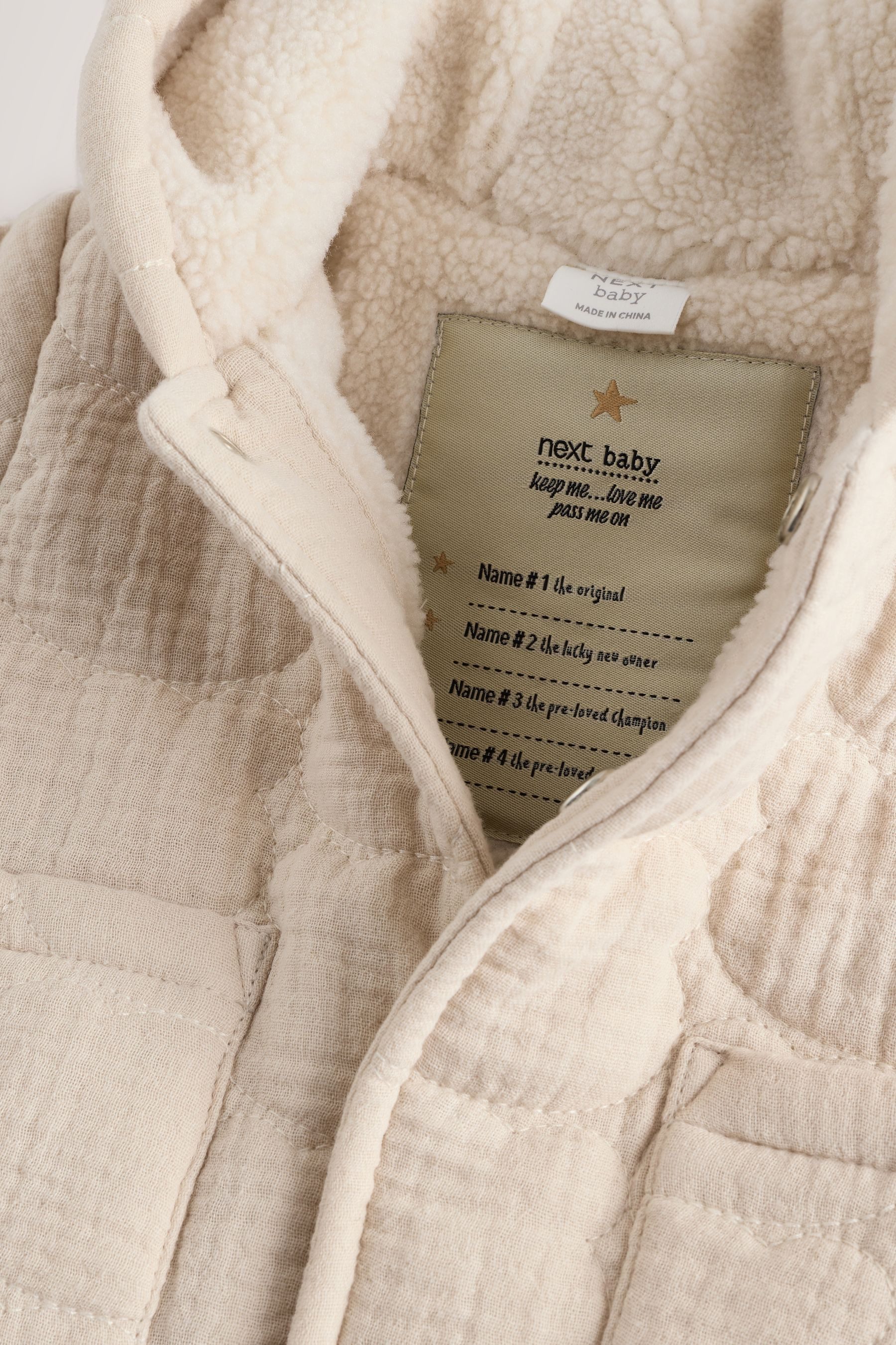 Next Steppjacke Baby Steppjacke mit Reißverschluss (1-St)