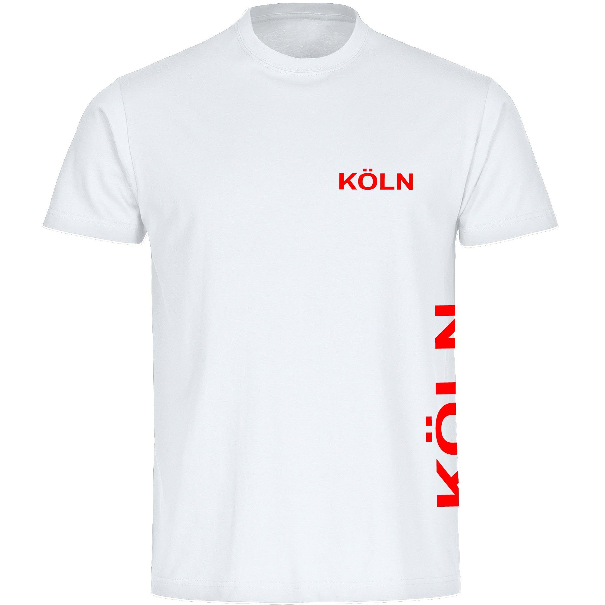 multifanshop T-Shirt Herren Köln - Brust & Seite - Männer