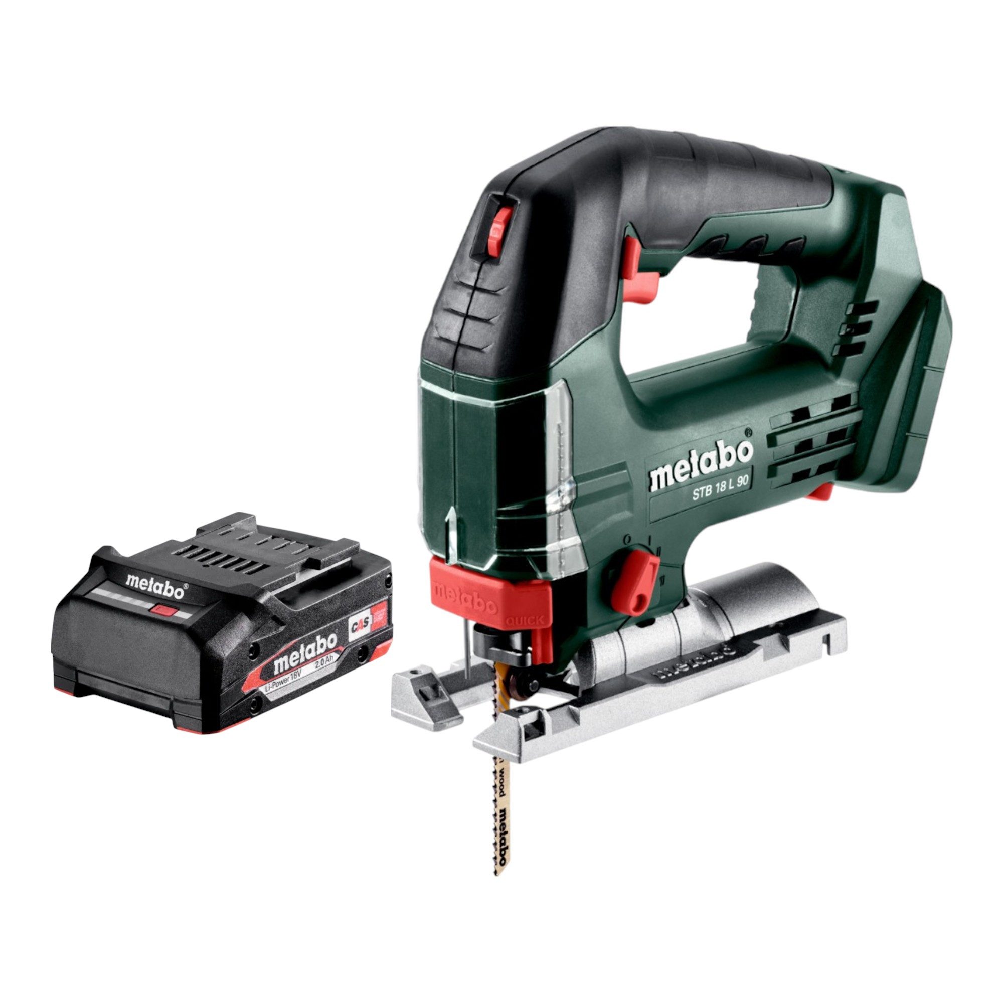 metabo Stichsäge STB 18 L 90 18 V 90 mm + 1x Akku 2,0 Ah - ohne Ladegerät